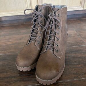 Womens Brown heeled booties